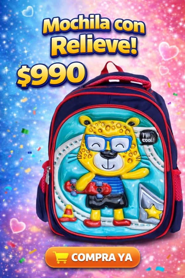 Mochila Infantil con relieve 31 cm